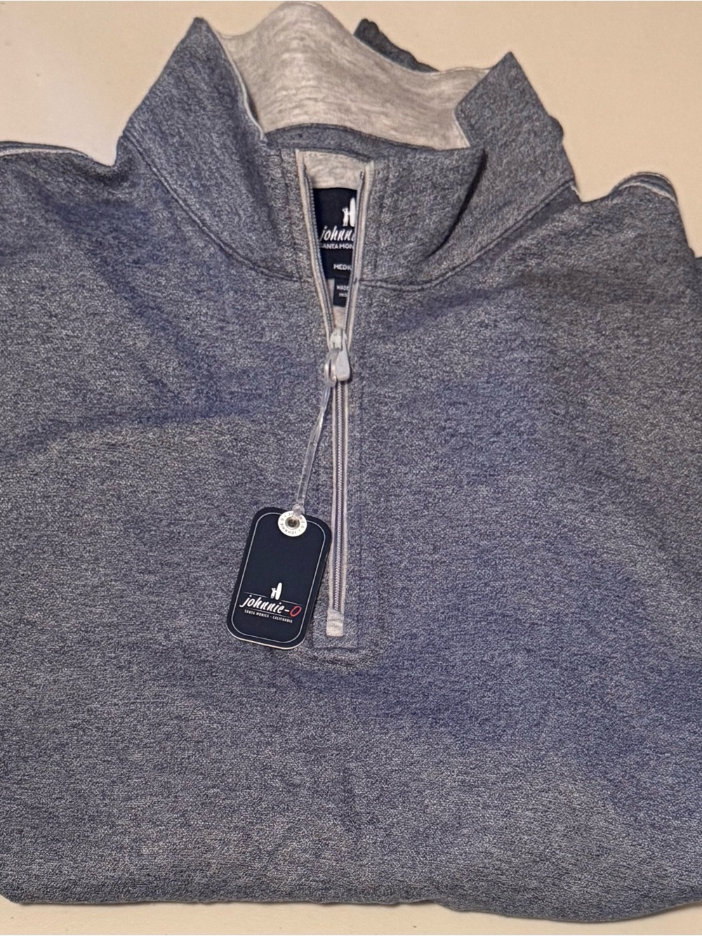 johnnie-O Men's Zip-Up Mock Neck Sweater - Navy - M, NWT